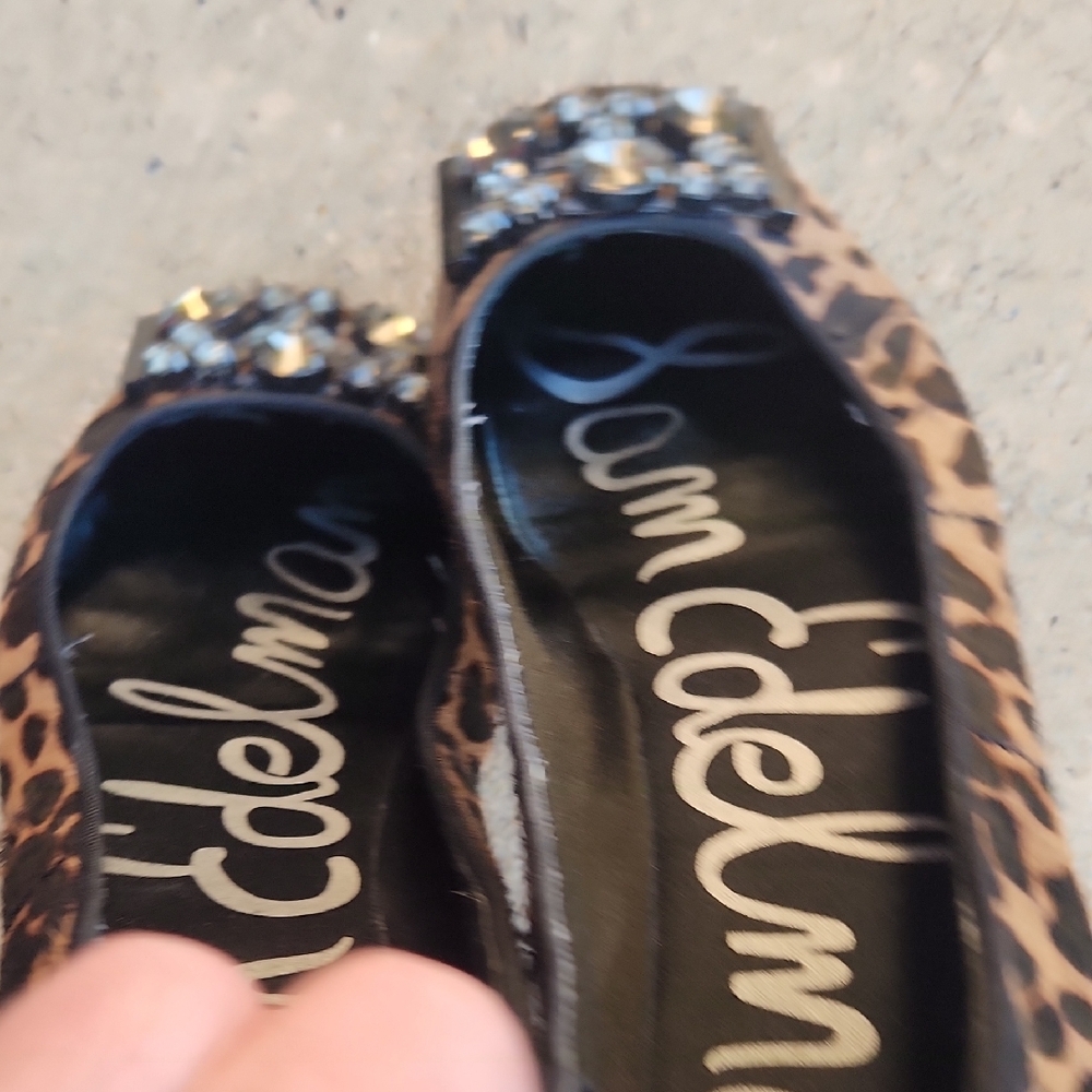 Sam Edelman Leopard-Print Crystal Toe Ballet Flats - Brown/Black - Picture 9 of 16